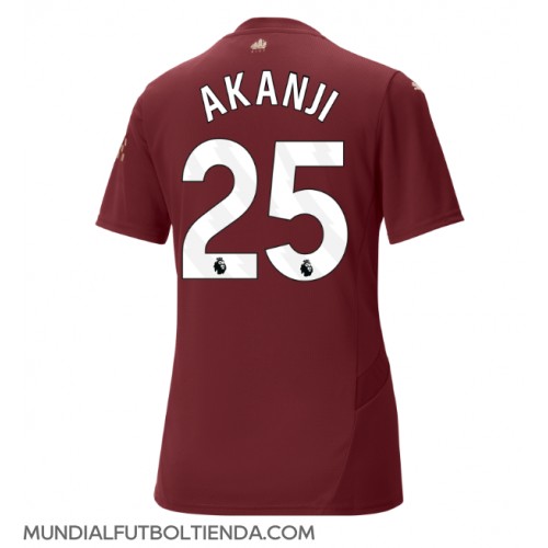 Camiseta Manchester City Manuel Akanji #25 Tercera Equipación Replica 2024-25 para mujer mangas cortas